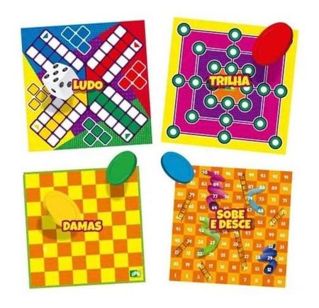 Kit 8 Jogos Clássicos Mico, Dominó, Ludo, Dama, Dama Chinesa