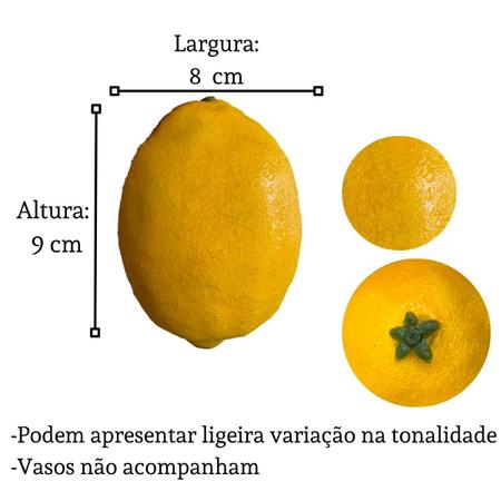 Imagem de Kit 8 Limões siciliano Artificiais 10cm Delicadas decoração de sala frutas artificiais sem insetos