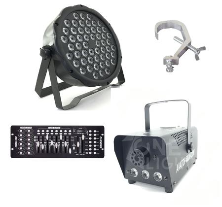 Imagem de KIT 8 PAR LED SLIM 54 LEDS DE 3W   Fumaça 600w   Garras