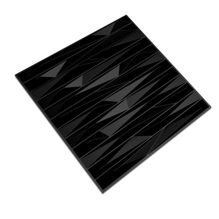 Imagem de KIT 8 Placas 3D PVC Preto Decoração Revestimento PREMIUM de Parede e Teto (2m²) - VALERIA