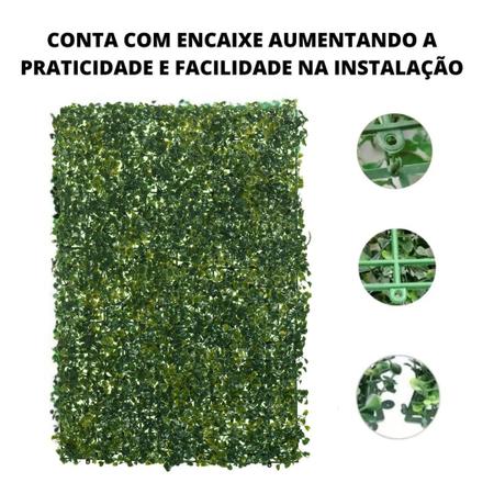 Imagem de Kit 8 Placas Painel Jardim Vertical Buchinho Grama Artificial Sintético Folhagem 40x60 Muro Inglês