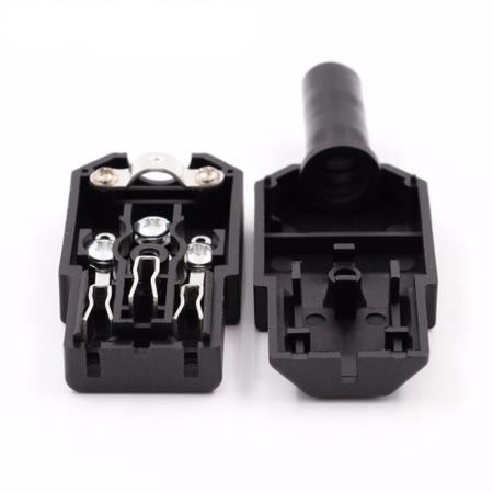 Imagem de Kit 8 Plug AC Tripolar 10A Macho C13 + 8 Plug Femea C14