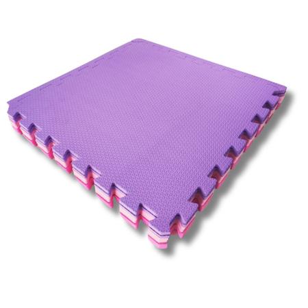 Imagem de KIT 8 TAPETE DE EVA 50X50 - 10MM DIVERSAS CORES (2m²) + 16 Bordas para Criança Bebe Infantil Atividades Interativo Exercicio Yoga Emborrachado