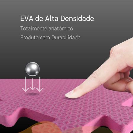 Imagem de Kit 8 Tapete Infantil em EVA Emborrachado de 50x50 com 20mm de Espessura Estilo Tatame Para Bebe Criança Menina Yoga Quarto Decoração