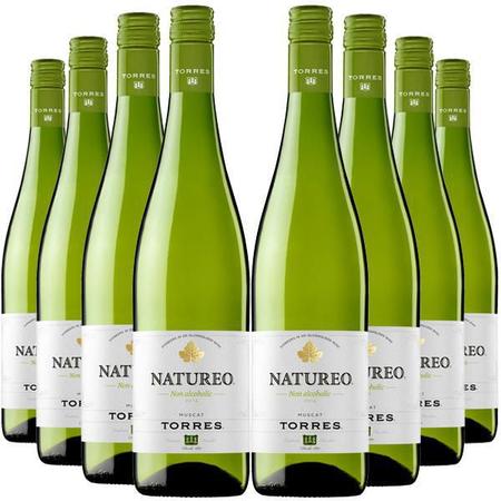 Kit 8 Un Vinho Sem Álcool Branco Moscato Natureo - 750Ml Imagem de Kit 8 Un Vinho Sem Álcool Branco Moscato Natureo - 750Ml