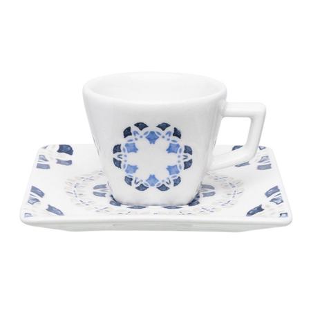 Imagem de Kit 8 Xícaras Com Pires Quartier Babet Oxford Porcelana 200 ML