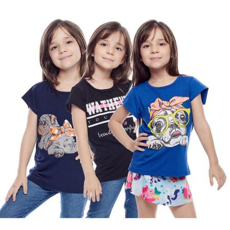 Kit 9 Blusas Baby Look T Shirts Infantil Juvenil Luxo Menina Desenhos  Estampada Verão Atacado - Impherial Shop - Blusas Femininas - Magazine Luiza