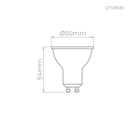 Imagem de Kit 9 Lâmpada Led MR16 GU10 6w Stella 3000k Branco Quente - STH8535/30