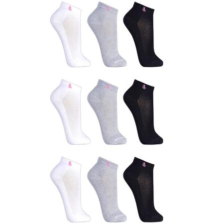 Kit 9 Pares de Meias Lupo Cano Curto Feminino 03226-109 Imagem de Kit 9 Pares de Meias Lupo Cano Curto Feminino 03226-109