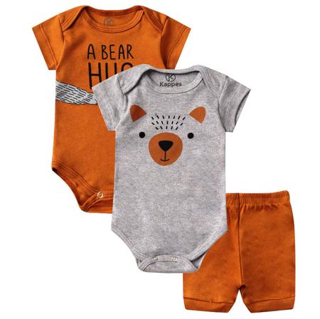 Kit 9 pe as Roupa Beb Body e shorts menino e menina Suedine 100