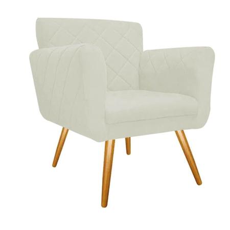 Imagem de Kit 9 Poltronas Cadeira Decorativa Cloe  Pé Palito Para Sala de Estar Recepção Escritório Suede Branco - KDAcanto Móveis