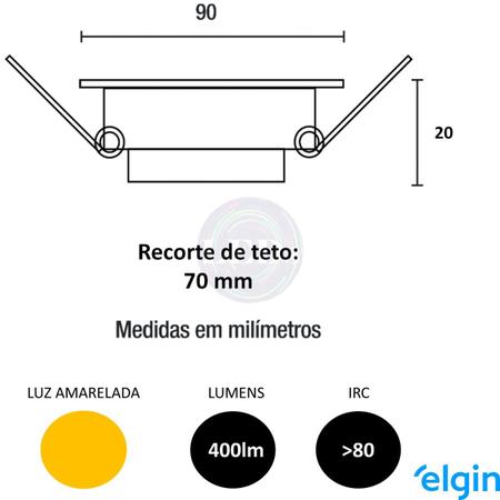 Imagem de Kit 9 Spot Led Redondo Embutir 5W MR16 Branco Quente 3000K