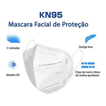 Imagem de Kit 90 Máscaras KN95 com Clip Nasal - Proteção Máxima com 5 Camadas N95 KN95 PFF2