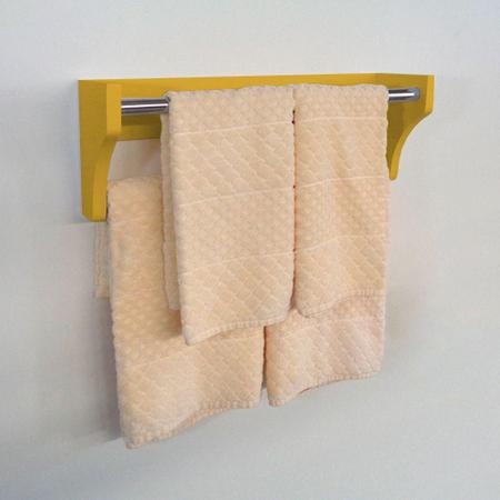 Imagem de Kit Acessórios para Banheiro Conjunto 2 peças Porta Toalhas Papel Higiênico Amarelo Laca