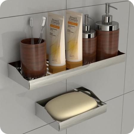 Imagem de Kit Acessórios Para Banheiro Inox 6 Peças Master Slim Df