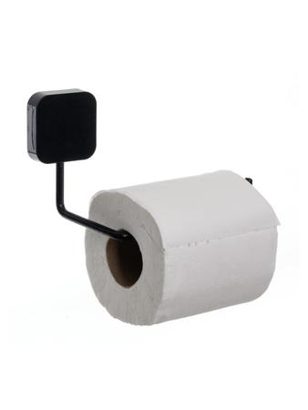 Imagem de Kit Acessórios Para Banheiro Porta papel Higienico Porta Toalha Gancho Preto e Branco 4 Peças