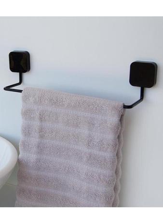 Imagem de Kit Acessórios Para Banheiro Porta papel Higienico Porta Toalha Gancho Preto e Branco 4 Peças