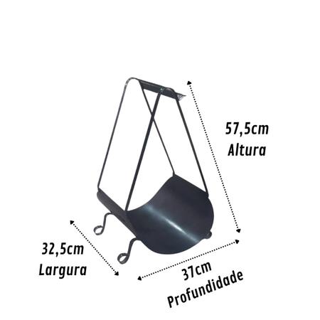 Imagem de Kit Acessórios para Lareira Porta Lenha Tela de Proteção