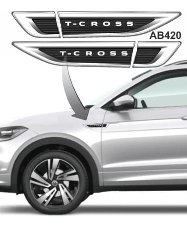 Imagem de Kit Adesivo Aplique T-Cross Volkswagen Cromado Resinado
