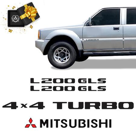 Imagem de Kit Adesivo L200 Gls 4x4 Turbo 2001/2002 Emblema Mitsubishi