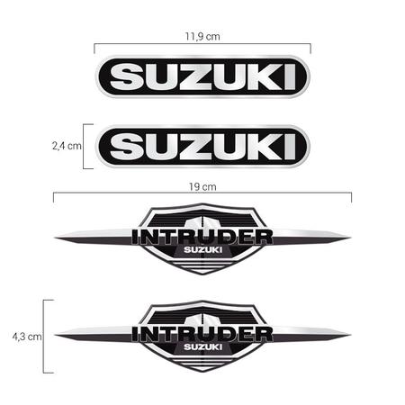 Kit Adesivo Suzuki Intruder 125 Preto Resinado 2012/2016 - Sportinox  Adesivos Automotivos