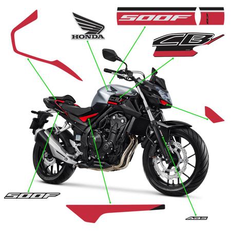 Imagem de Kit Adesivos Para Moto Honda CB 500F 2020/2021 Faixas Tanque