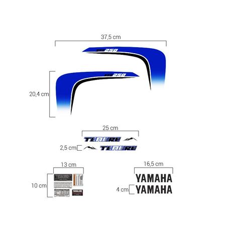 Body Bebê Moto Yamaha XTZ 250 Ténéré Azul