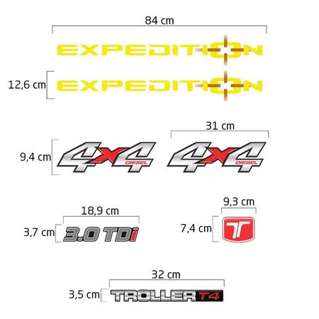 Imagem de Kit Adesivos Troller Expedition 4x4 2011 T4 Faixa e Emblemas