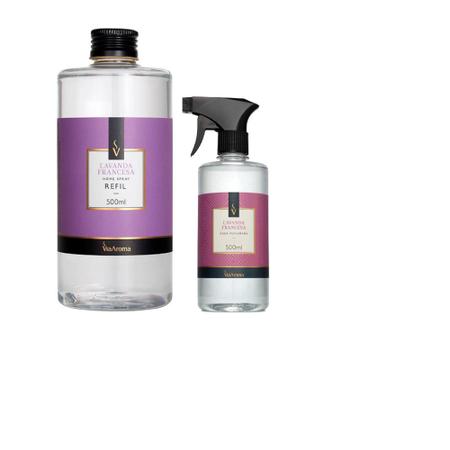 Imagem de Kit Agua Spray 500ml + Refil 1 Litro Peonia Garden Via Aroma Para Casa Lojas de Roupas Tecidos Cama