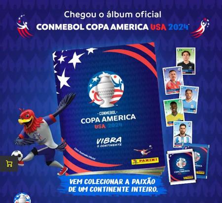 Imagem de Kit Álbum Capa Dura + 300 Figurinhas (60 envelopes) Conmebol 2024 Copa América USA