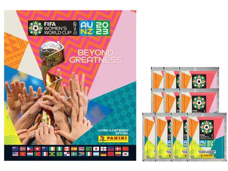 Imagem de Kit Álbum de Figurinhas Copa do Mundo Feminina Austrália 2023 com 10 Pacotes de Figurinhas Panini