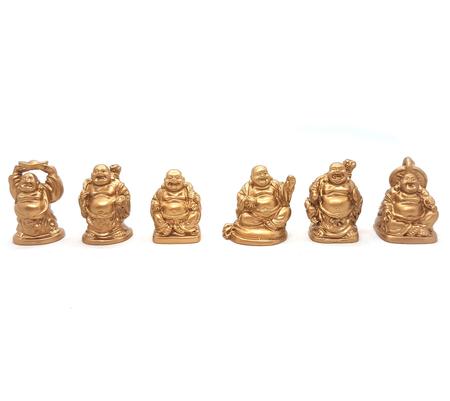 Imagem de Kit Alegria Prosperidade Mini Budas e Bandeja Espelhada