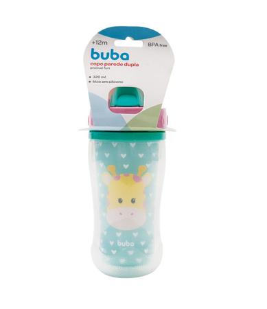 Imagem de Kit Alimentação Infantil 2 Peças Pratinho e Copo Parade Dupla 320ml Animal Fun Girafa Buba