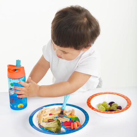 Imagem de Kit Alimentação Pratinho Raso e Bowl Animais Frutas Infantil Buba