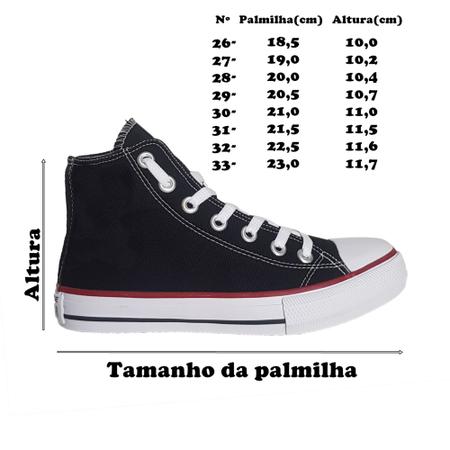 Converse All Star Preto Cano Alto 34-37