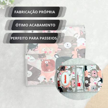 Imagem de Kit Almofada Amamentação com Porta Fralda Bebê Menina Menino