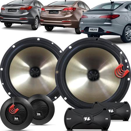 Imagem de Kit Alto Falantes Dianteiros Hyundai HB20S 2012 até 2022 - Hurricane Platino Duas Vias 320w