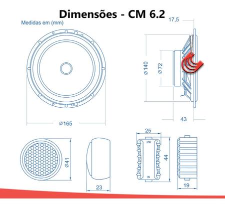 Imagem de Kit Alto Falantes Dianteiros Volkswagen Voyage G7 2017 até 2018 - Hurricane Class Duas Vias 260w