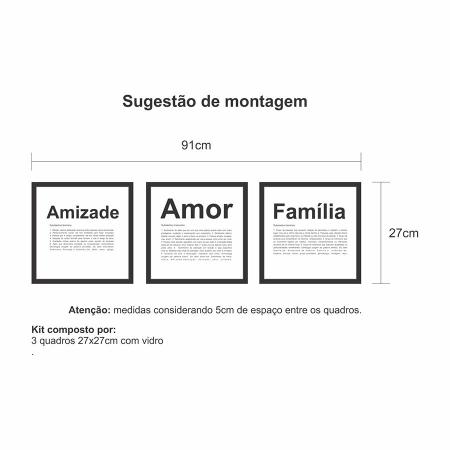 Kit 3 Quadros Significado Família e Amor 45x34cm - com vidro - Quadros  On-line - Quadro Decorativo - Magazine Luiza