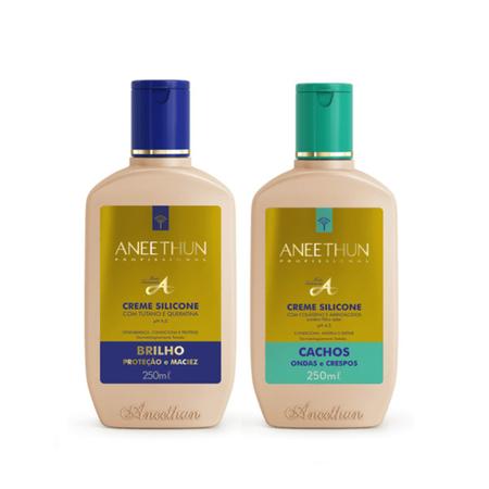 Imagem de Kit Aneethun Linha A Creme 250ml + Creme Cachos 250ml