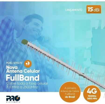 Imagem de kit Antena de Celular Rural Quad Band 15dbi + Cabo Descida 10m Oi Vivo Tim Claro