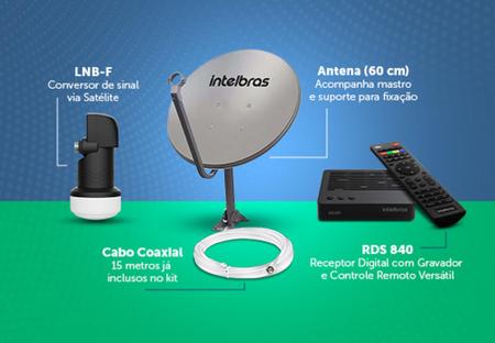 Imagem de kit antena parabólica digital Sistema Banda KU Intelbras SAT 800
