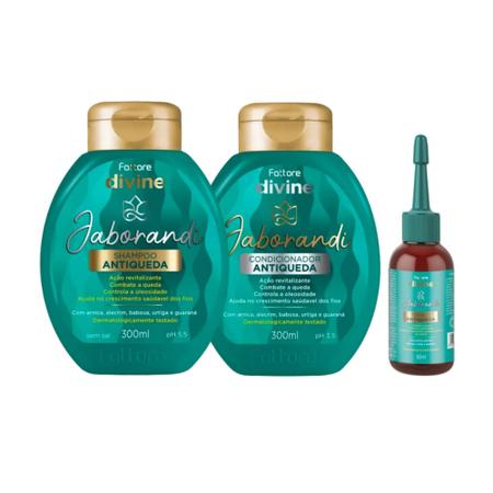 Imagem de Kit Antiquada Divine Jaborandi Fattore Shampoo 300ml +Condicionador 300ml +Tônico 60ml