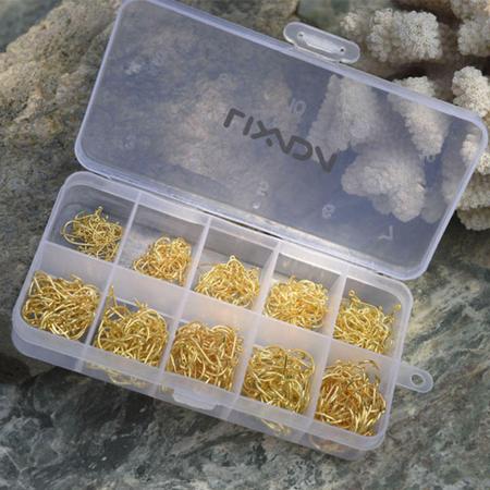 Imagem de Kit Anzol Chinu Dourado Com Caixa 600 Unidades Prontaentrega - Anzol  lixada pesca