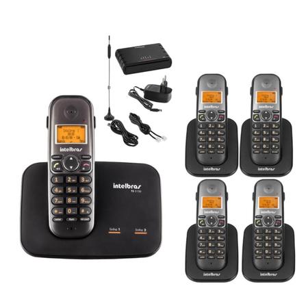 Imagem de Kit Aparelho Telefone 2 Linhas Com 4 Ramal Bina Entrada Chip