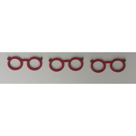 Imagem de Kit aplique de Óculos 25 Peças, Cor Vermelho ou Amadeirado Decoração, Lembranças 