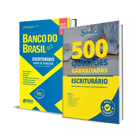 Imagem de Kit Apostila Banco Do Brasil Escriturário Agente Tecnologia TI + 500 Questões - Ed.Nova