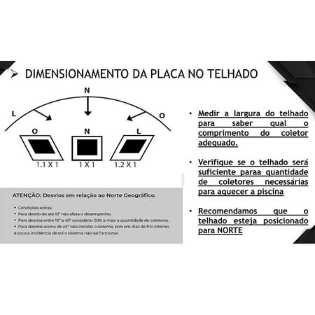 Imagem de KIT AQUECIMENTO SOLAR PISCINA 13 PLACAS 3,70Mt CONTROL+VALVS