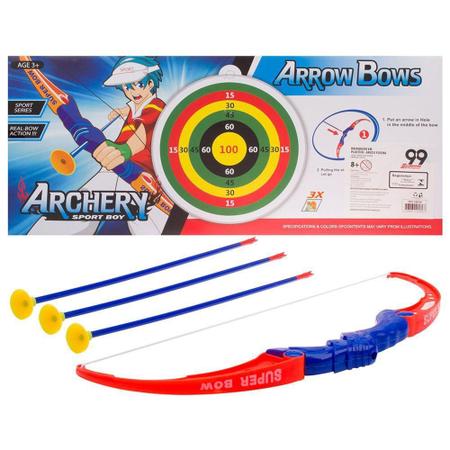 Imagem de Kit Arco 3 Flechas + Alvo 6 Pecas 55cm  Arrow Bows TOYS-190169 - 99express