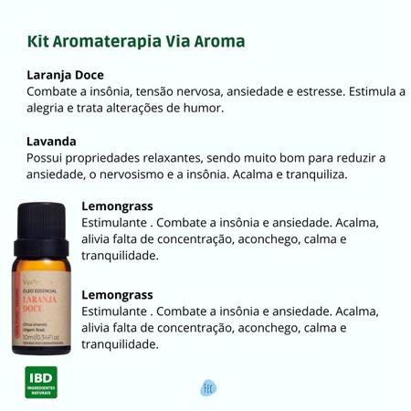 Imagem de Kit Aromaterapia Difusor Elétrico Preto e 4 Óleos Essenciais Via Aroma